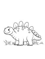 Cartoon Stegosaurus Dinosaur Coloring Page