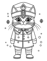 Cat Nutcracker Soldier Costume Line Christmas Coloring Page By Mindset Flow