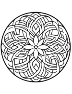 Celtic Flower Mandala With Woven Loops Coloring Page by Mindset Flow