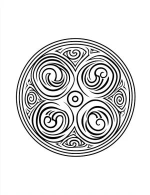 Celtic Inspired Circular Mandala Coloring Page by Mindset Flow