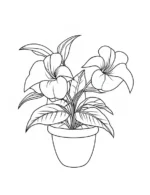 Ceramic Pots with Flowers Coloring Page