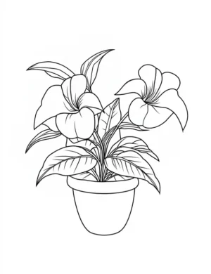 Ceramic Pots with Flowers Coloring Page