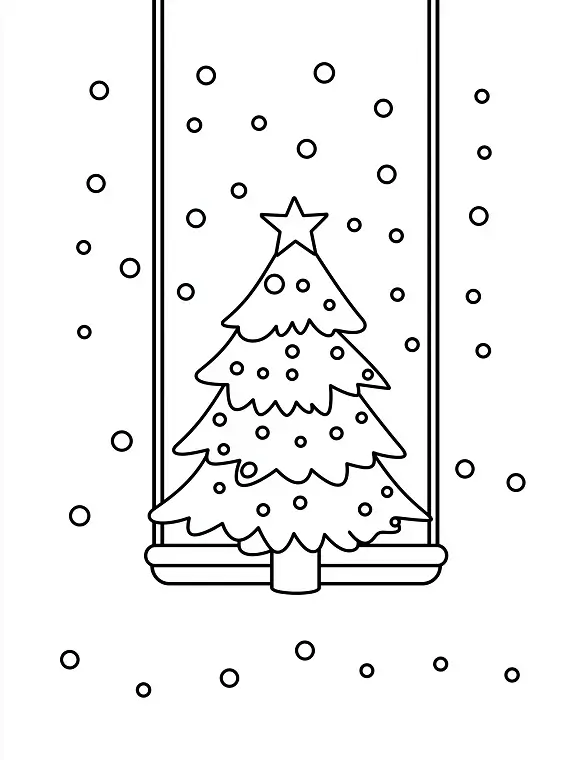 Charming Christmas Tree Swinging in Snow Coloring Page By Mindset Flow Charming Christmas Tree Swinging in Snow Coloring Page By Mindset Flow