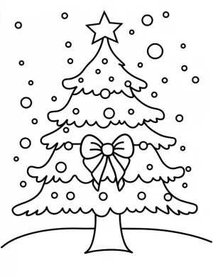 Charming Christmas Tree with Star and Bow By Mindset Flow