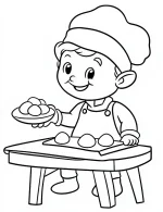 Charming Elf with Cookies Tray Christmas Coloring Page by Mindset Flow