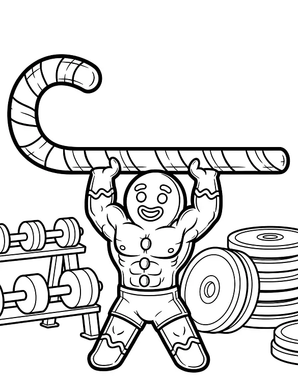 Charming Gingerbread Lifting Candy Cane Coloring Page By Mindset Flow Charming Gingerbread Lifting Candy Cane Coloring Page By Mindset Flow