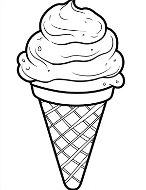 Charming Ice Cream Cone Coloring Page by Mindset Flow