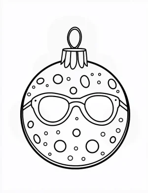 Charming Ornament with Cool Sunglasses Coloring Page By Mindset Flow