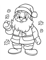 Charming Santa Claus Waving with Falling Leaves Coloring Page by Mindset Flow