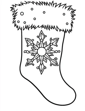 Charming Snowflake Stocking Christmas Coloring Page By Mindset Flow
