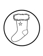 Charming Starry Stocking In Circle Christmas Coloring Page By Mindset Flow