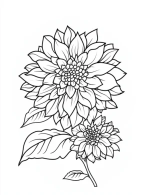 Charming Sunflower Duo Flower Coloring Page By Mindset Flow