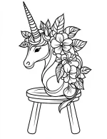 Charming Unicorn With Flowers Coloring Page By Mindset Flow