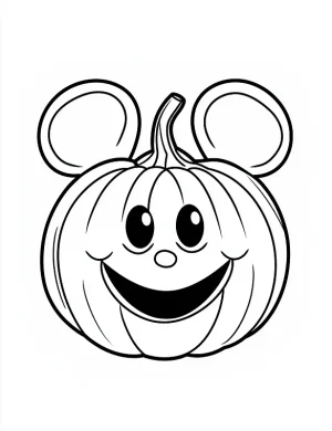 Cheerful Mouse Jack O Lantern Pumpkin Face Halloween Coloring Page by Mindset Flow
