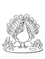 Cheerful Peacock with Colorful Mandala Feather Patterns Coloring Page by Mindset Flow