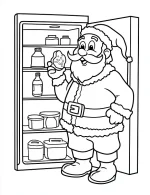 Cheerful Santa Grabbing Midnight Snack Coloring Page By Mindset Flow