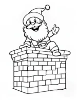 Cheerful Santa Sitting on Chimney Coloring Page By Mindset Flow