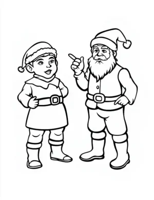 Cheerful Santa Talking With His Friend Coloring Page By Mindset Flow