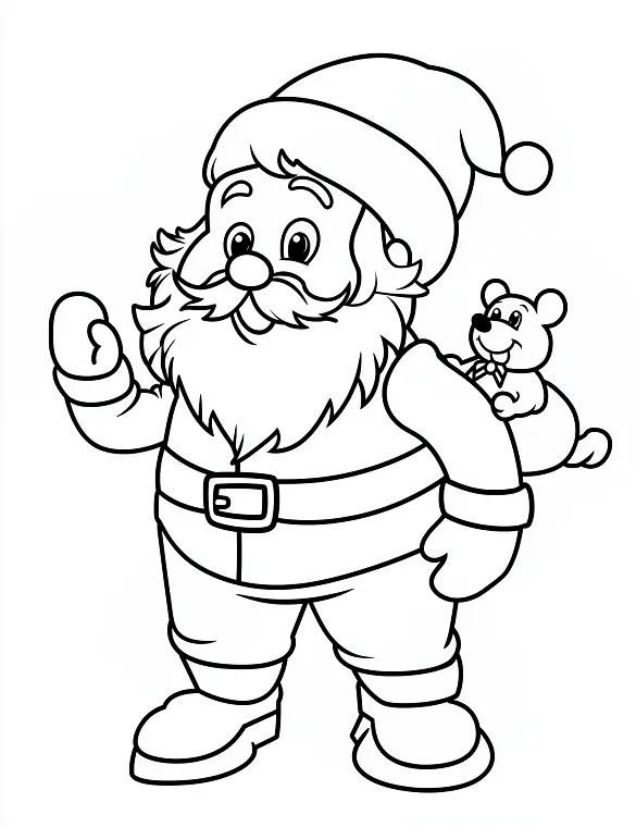 Cheerful Santa with Cartoon Mouse Christmas Coloring Page By Mindset Flow Cheerful Santa with Cartoon Mouse Christmas Coloring Page By Mindset Flow