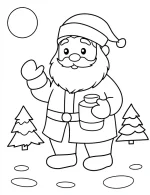 Cheerful Santa with Watering Can Coloring Page by Mindset Flow