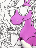 Chilled Unicorn Lounging In A Pool Unicorn Coloring Page How To Video