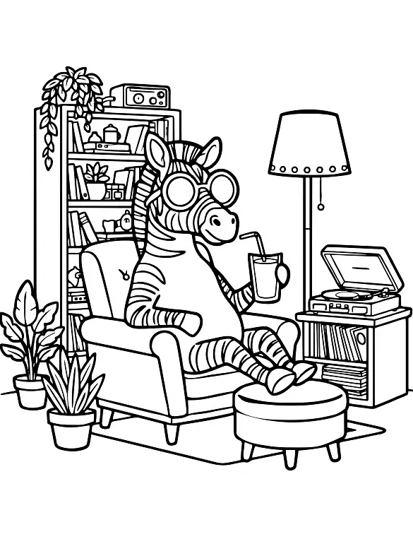Chilled Zebra Smoothie Coloring Page By Mindset Flow Chilled Zebra Smoothie Coloring Page By Mindset Flow