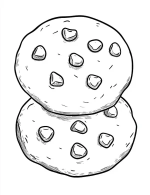 Chocolate Chip Cookies Stack Coloring Page by Mindset Flow