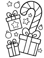 Christmas Candy Cane And Gift Boxes Coloring Page By Mindset Flow