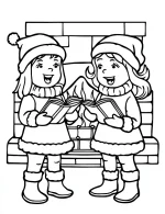 Christmas Carols Coloring Page Printable Holiday Line Art By Mindset Flow