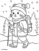Christmas Cat Coloring Page Cute Kitten Winter Holiday Activity Printable By Mindset Flow