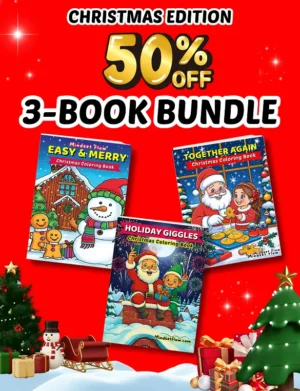 Christmas Coloring Book Mega Bundle 3 Fun Printable Books By Mindset Flow