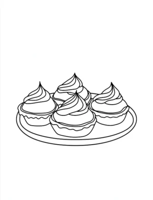 Christmas Cupcakes With Frosting Coloring Page by Mindset Flow