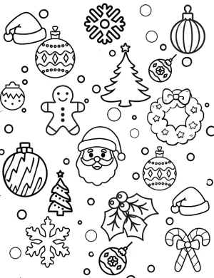 Christmas Gift Wrap Pattern Ornaments Coloring Page By Mindset Flow