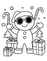 Christmas Gingerbread Man Gifts Coloring Page By Mindset Flow