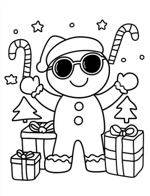 Christmas Gingerbread Man Gifts Coloring Page By Mindset Flow