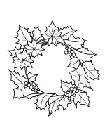 Christmas Holly Wreath Coloring Page
