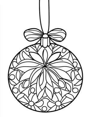 Christmas Ornament with Floral Design Christmas Coloring Page By Mindset Flow