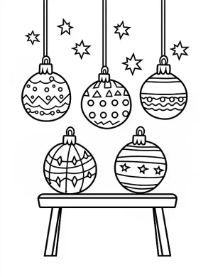 Christmas Ornaments Coloring Page Festive Decorations Activity By Mindset Flow