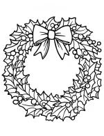 Christmas Wreath With Bow Coloring By Mindset Flow