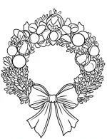 Christmas Wreath with Baubles and Ribbon Coloring Page by Mindset Flow