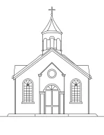 Church Building with Cross Christmas Coloring Page By Mindset Flow