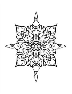 Circular Mandala with Leaves and Eyes Design Coloring Page by Mindset Flow