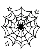 Classic Halloween Spider Web Coloring Page by Mindset Flow