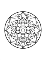 Classic Intricate Mandala Symmetrical Circle Design Coloring Page by Mindset Flow
