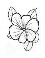 Classic Plumeria Bloom Floral Coloring Page