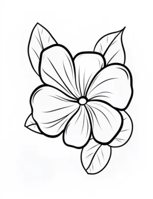 Classic Plumeria Bloom Floral Coloring Page