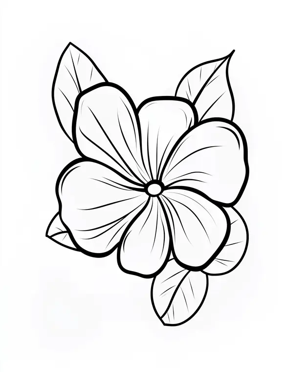 Classic Plumeria Bloom Floral Coloring Page