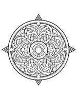 Classic Traditional Style Mandala With Interwoven Pattern Coloring Page by Mindset Flow