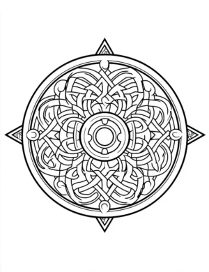 Classic Traditional Style Mandala With Interwoven Pattern Coloring Page by Mindset Flow