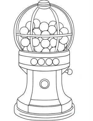 Colorful Gumball Machine Coloring Page by Mindset Flow